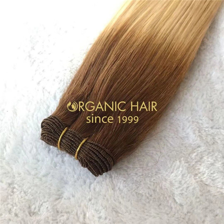 Virgin human cuticle Omber hand-tied weft with soft blend A155